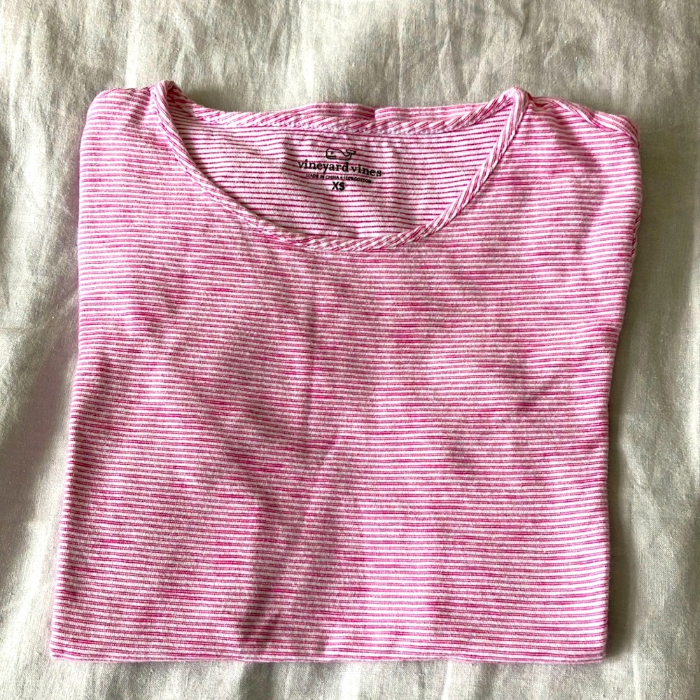 Women’s Vineyard Vines Short Sleeve Pink Striped Shirt